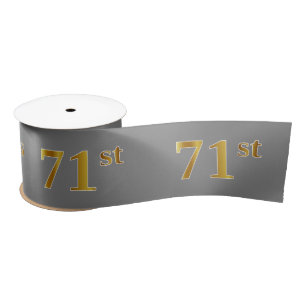 Faux/Imitation Gold "71st" Event Number (Grey) Satin Ribbon