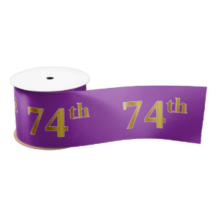 Faux/Imitation Gold "74th" Event Number (Purple) Satin Ribbon