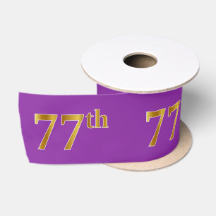 Faux/Imitation Gold "77th" Event Number (Purple) Satin Ribbon