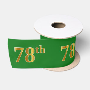 Faux/Imitation Gold "78th" Event Number (Green) Satin Ribbon