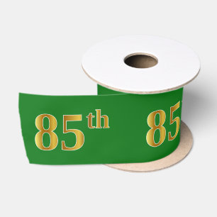 Faux/Imitation Gold "85th" Event Number (Green) Satin Ribbon