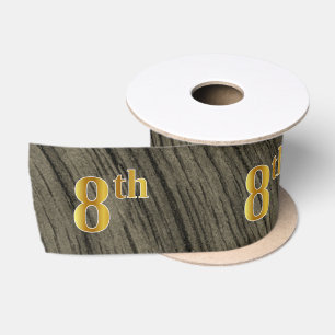 Faux/Imitation Gold "8th" Event Number (Rustic) Satin Ribbon