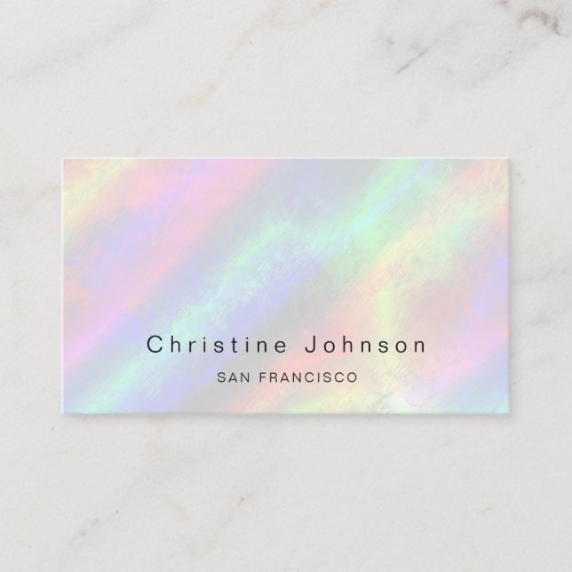 faux iridescent background business card (Front)
