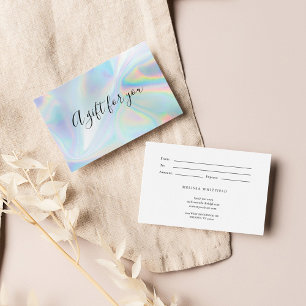 Faux Iridescent Blue Holographic Gift Card