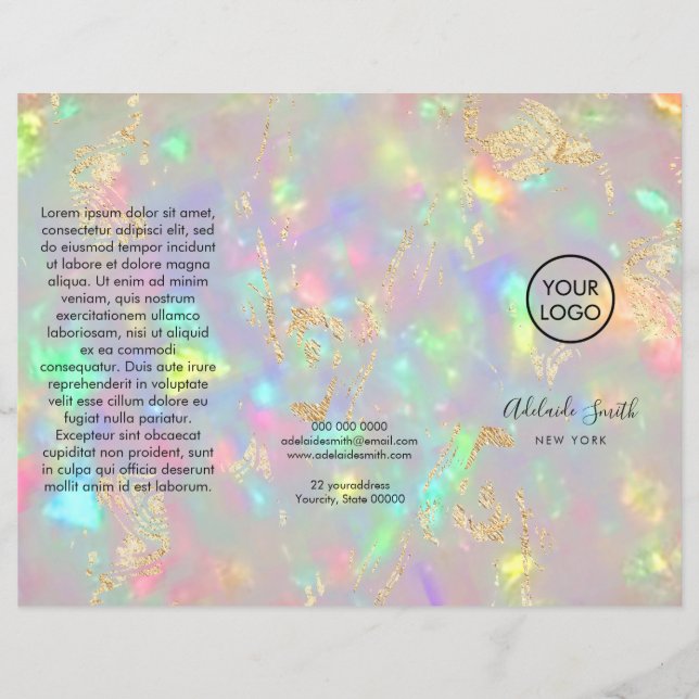 faux iridescent crystal opal brochure (Front)