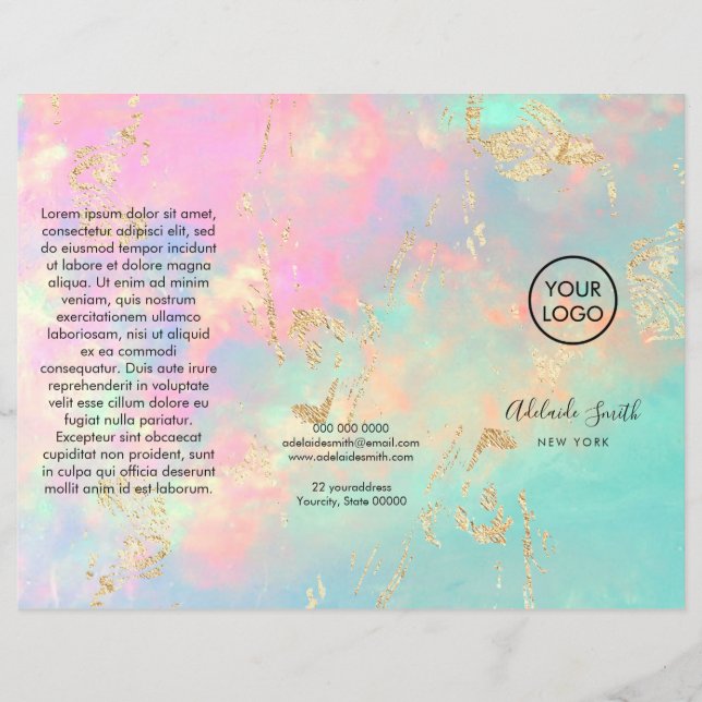 faux iridescent delicate opal brochure (Front)