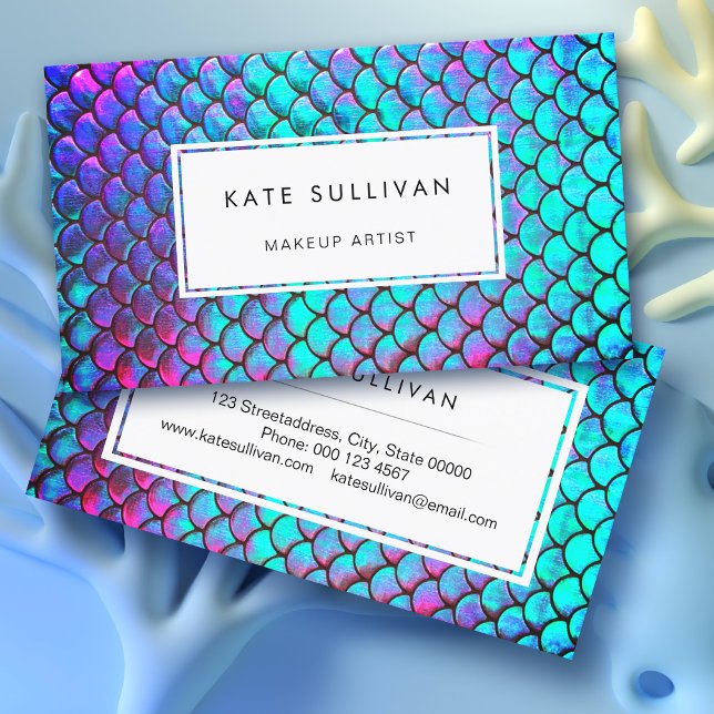 faux iridescent effect mermaid scale business card (Creator Uploaded)