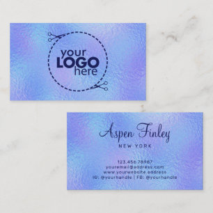 Faux Iridescent Foil Elegant - Logo Business Card