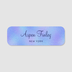 Faux Iridescent Foil Elegant Name Tag