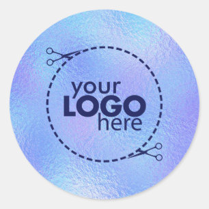 Faux Iridescent Foil Logo Classic Round Sticker