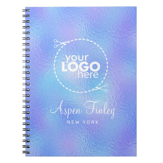 Faux Iridescent Foil Logo Notebook (Front)