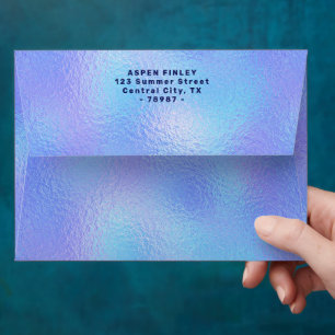 Faux Iridescent Foil & Return Address Envelopes