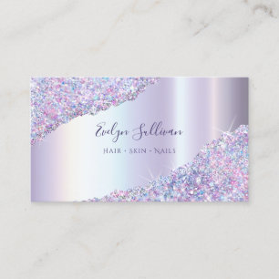 Faux Iridescent Lavender Glitter Business Card