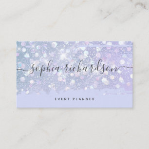 Faux Iridescent Look Purple with Trendy Script Business Card