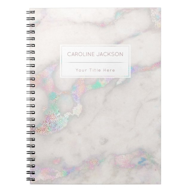 faux iridescent marble notebook (Front)