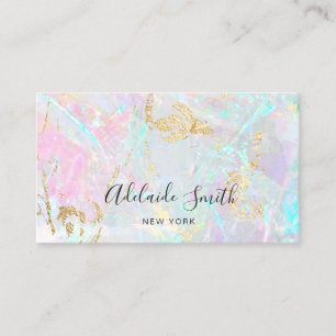 FAUX iridescent opal inspire texture Business Card