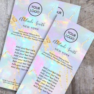 faux iridescent opal rack card