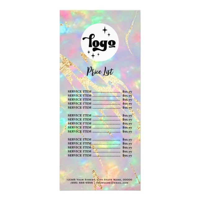 faux iridescent opal rack card (Front)