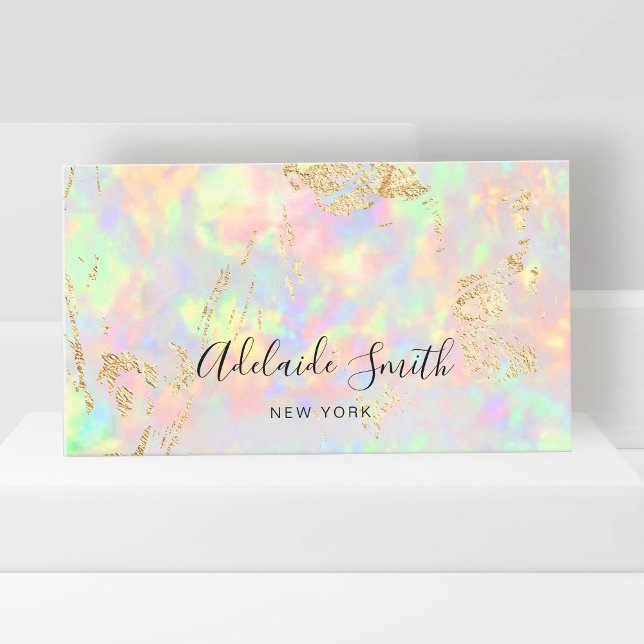 faux iridescent opal stone business card (Creator Uploaded)