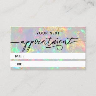 faux iridescent opal texture appointment card
