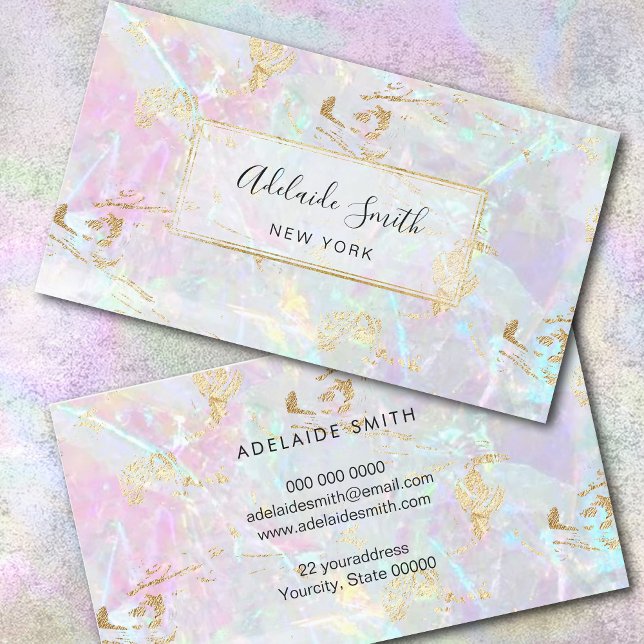 FAUX iridescent pink gemstone texture Business Card (Creator Uploaded)