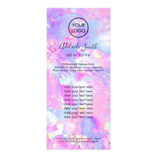 faux iridescent pink purple opal rack card