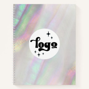 faux iridescent shell notebook