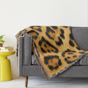Faux Jaguar Skin Throw Blanket