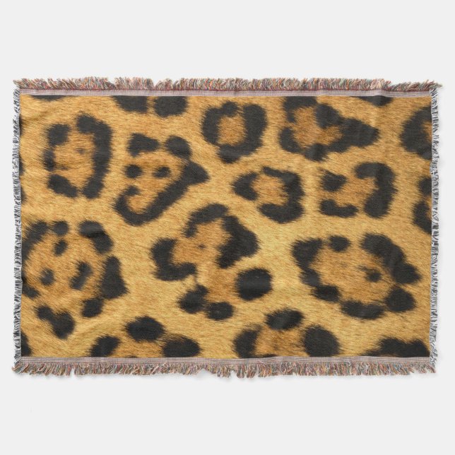 Faux Jaguar Skin Throw Blanket (Front)