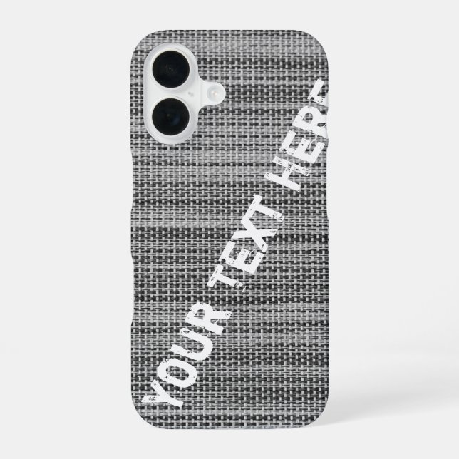 Faux Knitted Grey IPhone Case with Custom Text (Back)