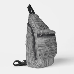 Faux Knitted Grey Sling Bag