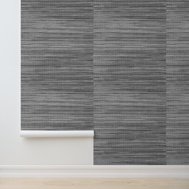 Faux Knitted Grey Wallpaper (Application)