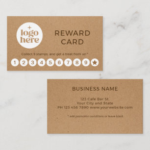 Faux Kraft Business Logo Reward Loyalty Card