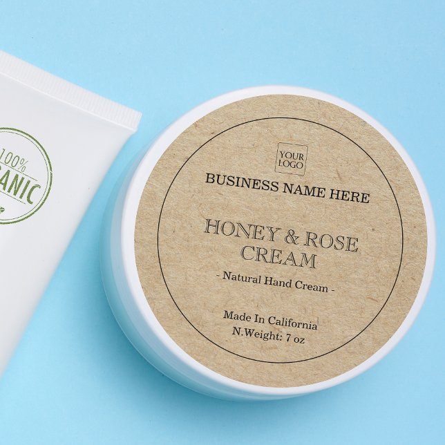 Faux Kraft Minimal Business Logo Product Label (Creator Uploaded)