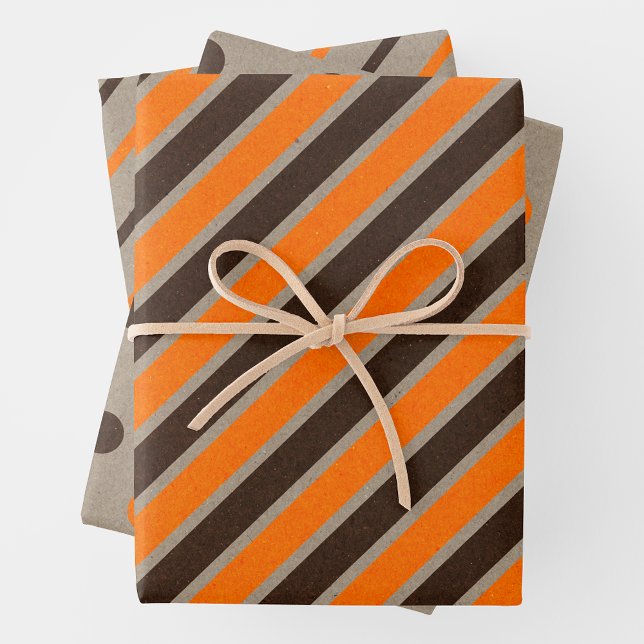 Faux Kraft Paper w/ Dark Brown & Orange Patterns (Faux Brown Kraft Paper w/ Dark Brown & Orange Patterns)