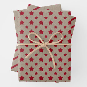 Faux Kraft Paper With Stars, Stripes & Polka Dots