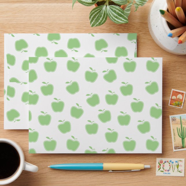 Faux Kraft Rustic Apple Of My Eye Baby Shower Envelope (Desk)