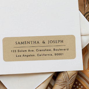 Faux Kraft Simple Rustic Country Return Address