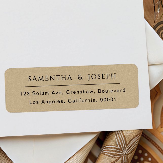 Faux Kraft Simple Rustic Country Return Address (Creator Uploaded)