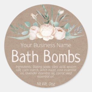 Faux Kraft Sticker Label For Homemade Bath Bomb