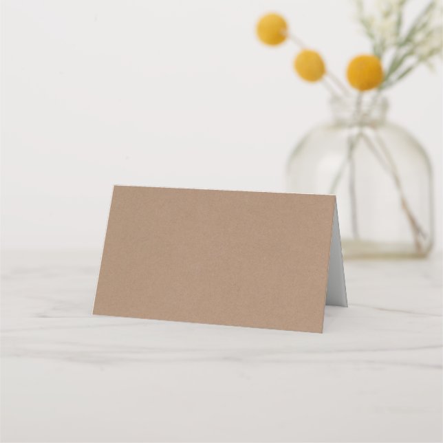 Faux Kraft Wedding Folded Place Cards (Front)