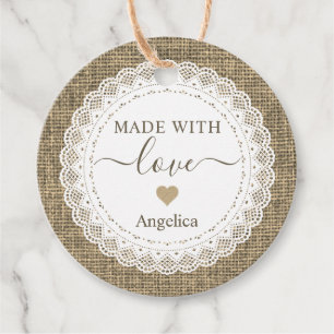 Faux Lace Doily - Made With Love Favour Tags