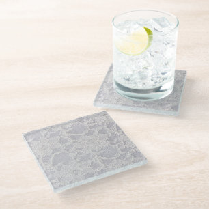Faux lace printed glass coasters coaster