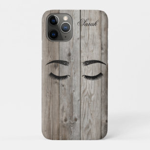 Faux lashes Wood Texture  iPhone 11 Pro Case