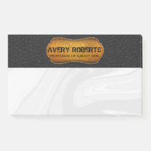 Faux Leather black yellow Elegant luxury Post-it Notes