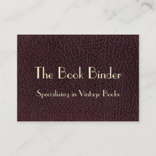 Faux Leather Book Cover Business Card