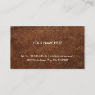 Faux Leather Brown Business Card