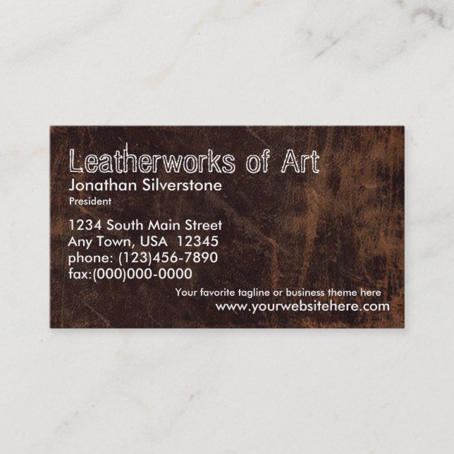 Faux Leather Business Cards (Front)