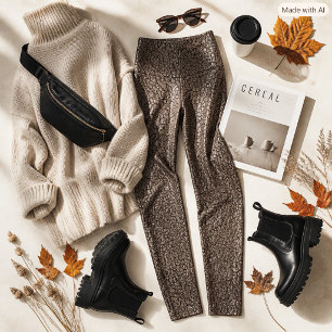 Faux Leather Chocolate Mocha Textured Leggings