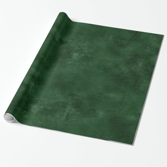 Faux Leather Green Emerald Modern Trendy Elegant Wrapping Paper (Unrolled)